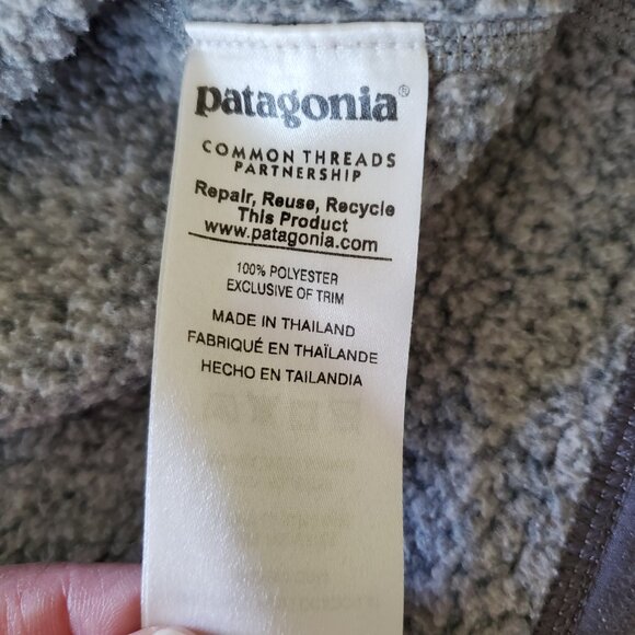 Patagonia Grey Burnout Quarter Zip Long Sleeve Collard Sweater Small Unisex - Picture 10 of 15